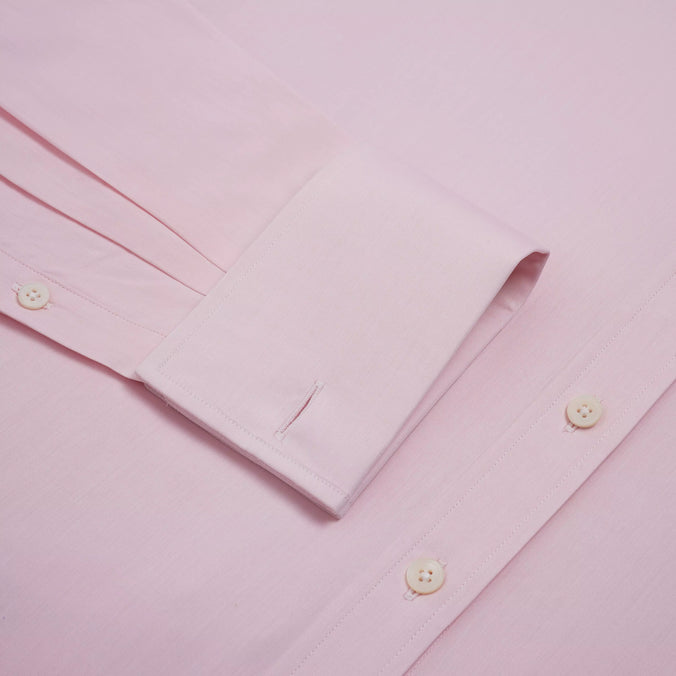 Pale Pink Tailored Fit Double Cuff Poplin Formal Shirt