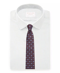 Beige & White Slim Fit Shadow Casual Check Formal Shirt