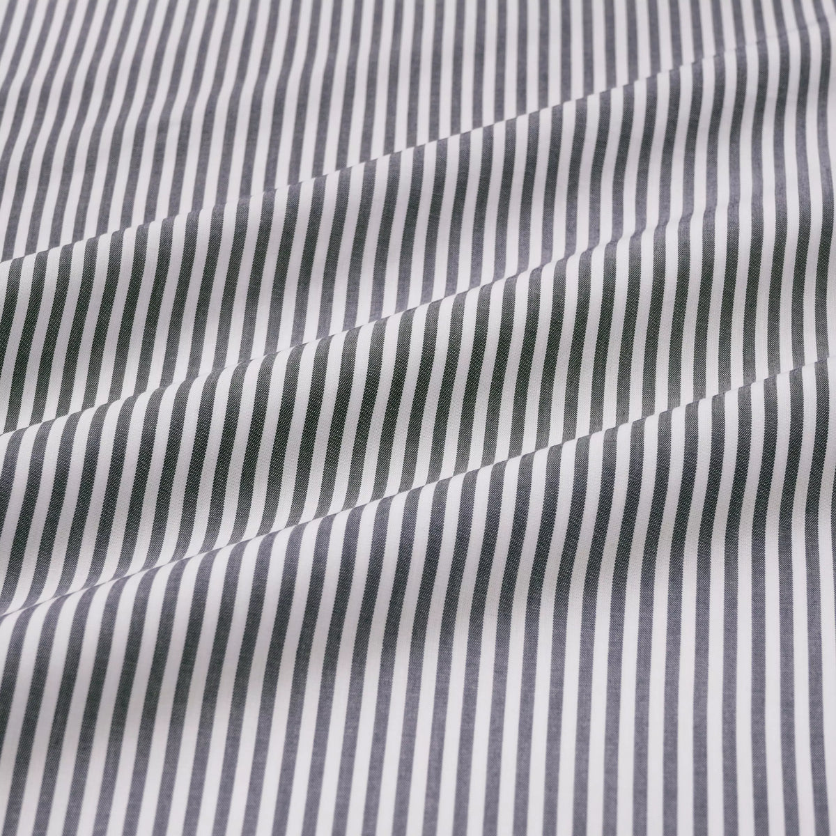 Charcoal Grey & White Classic Fit Panama Stripe Formal Shirt