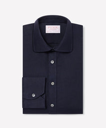 Navy Classic Fit Essential Linen Formal Shirt