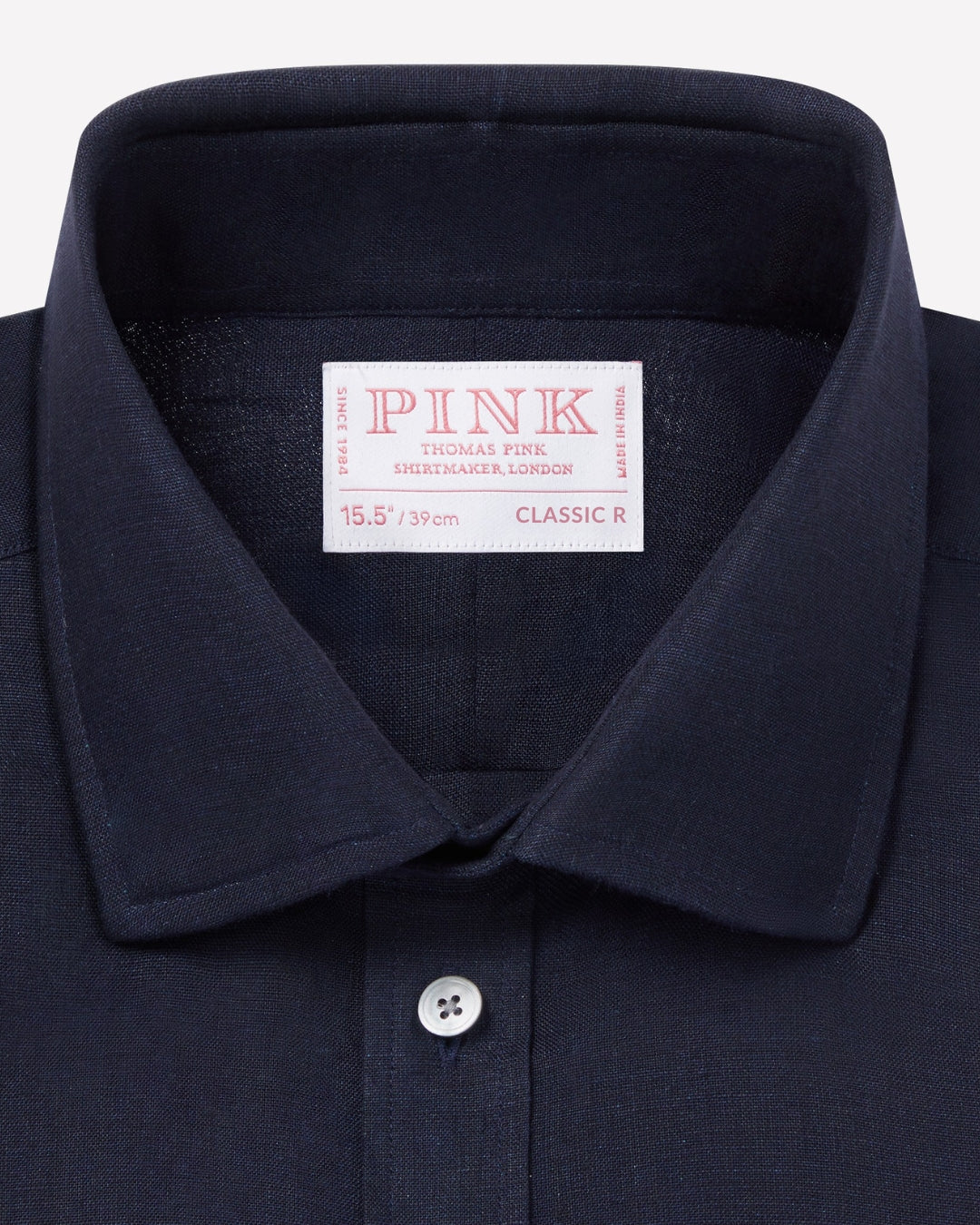 Navy Classic Fit Essential Linen Formal Shirt