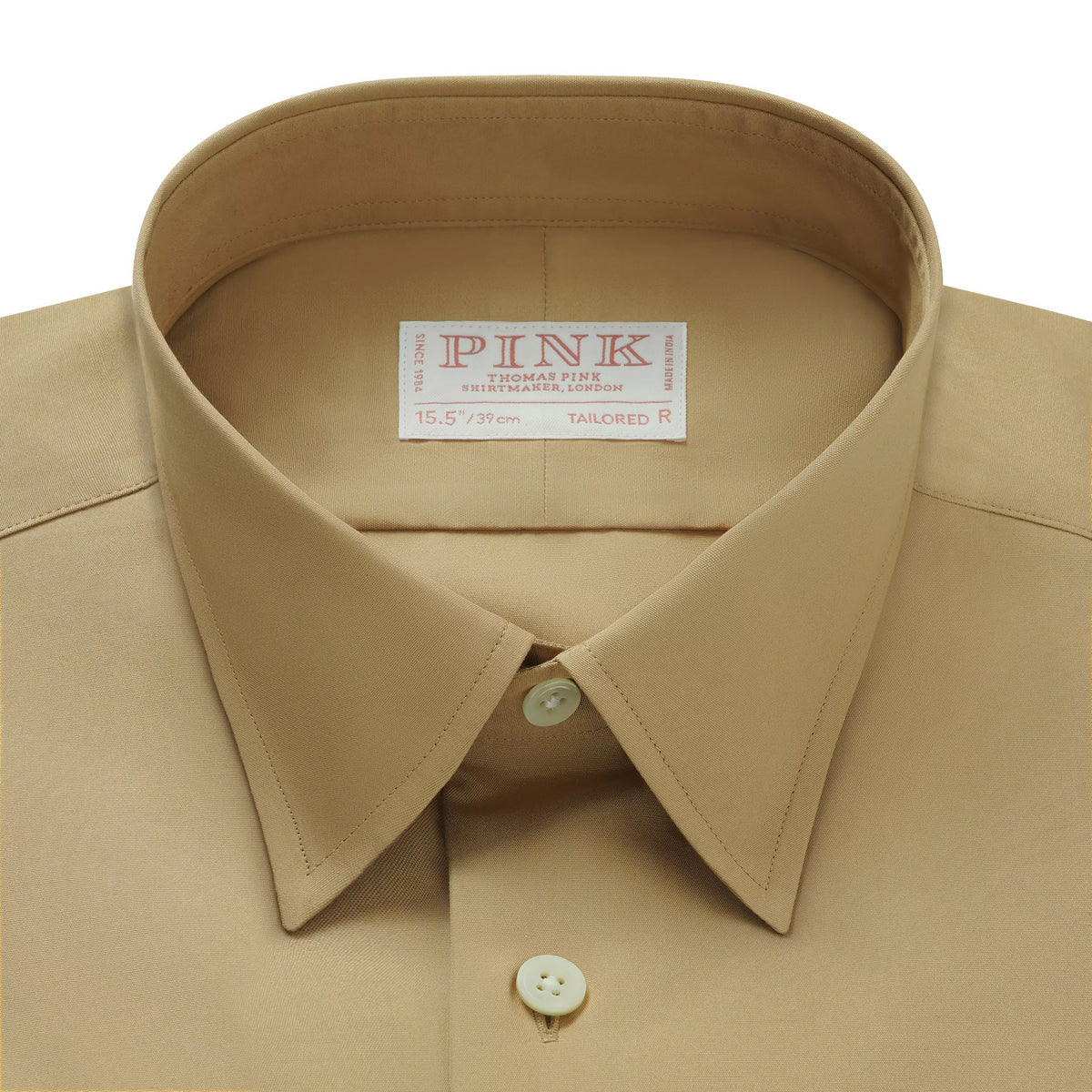 Camel Tailored Fit Cotton Poplin Formal Shirt